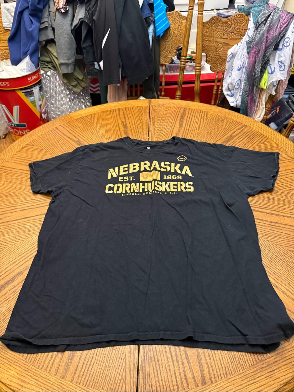 Fanatics Black Nebraska Cornhuskers Graphic Tee with Gold Print